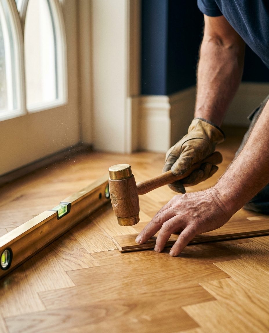 Pose de parquet par Mika
